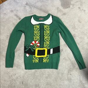 Vibrant Green and Yellow Crew Neck Sweater